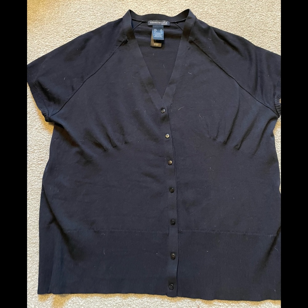 Kennth Cole New York Short Sleeve Silk Blend Sweater Tunic Size XL